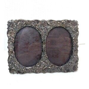 Vintage Baroqui By Wallace Metal 781 Silver Plate Double Photo Frame Renaissance